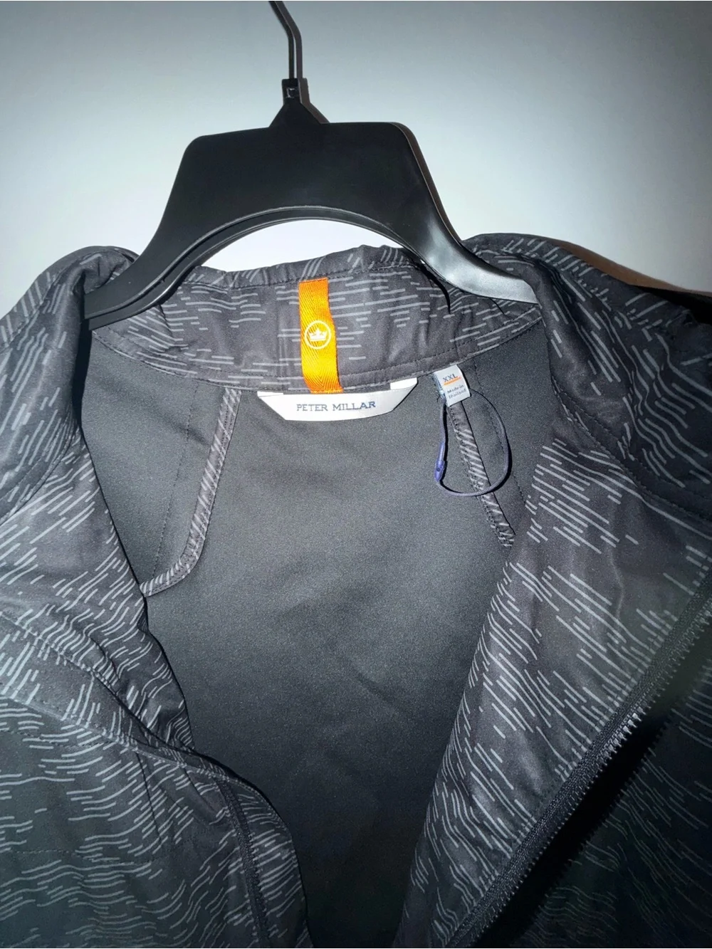 Peter Millar Men's Black Patterned Full-Zip Jacket